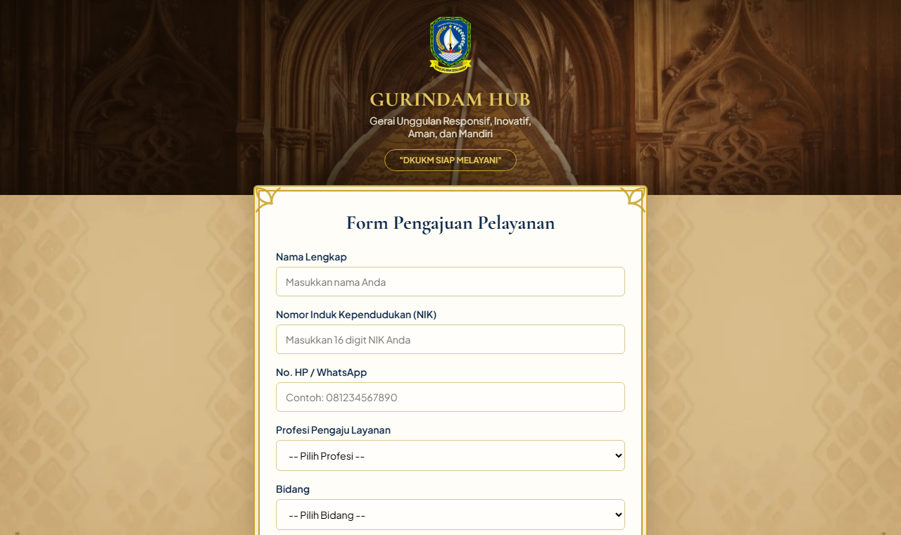 Form Ajukan Pelayanan